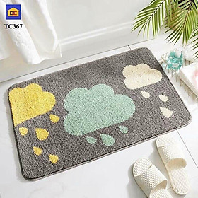 Mua Thảm chùi chân dệt len thấm hút tốt mẫu mây xám