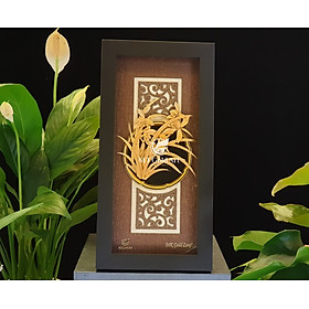 Tranh hoa lan dát vàng 24k mẫu 03 (13x26cm) MT Gold Art- Hàng chính hãng, trang trí nhà cửa, phòng làm việc, quà tặng sếp, đối tác, khách hàng, tân gia, khai trương