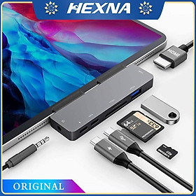 7 Trong 1 Bộ Chia Cổng USB Type C HUB Cho tablet táo Air 4 10,9 mini 6 Pro 11 12,9 2018 2020 2021 Cổng Tai Nghe 3.5mm