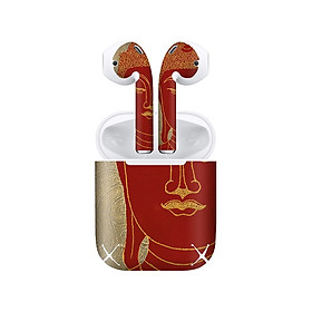 Mua Miếng dán skin chống bẩn cho tai nghe AirPods in hình Đức Phật Việt Nam Đỏ - lsm016 (bản không dây 1 và 2)