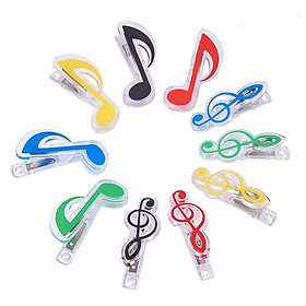 Bộ 5 kìm trong hình dạng của các ghi chú âm nhạc nhựa trong suốt cho các trang và phân vùng