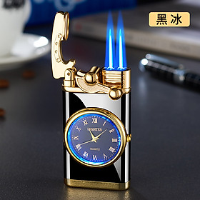 Bật lửa khè 2 tia HF 615 có mặt đồng hồ classic - bật lửa gas - bật lửa hộp quẹt giá rẻ -bat lua - hop quet -bật lửa sành điệu - BẬT LỬA KHÒ