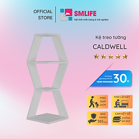 Kệ gỗ treo tường trang trí hiện đại SMLIFE Caldwell  | Gỗ MDF dày 17mm chống ẩm | D30xR30xC81.8cm - Màu
