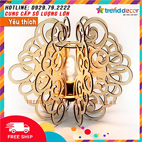 Đèn Gỗ Thả Trần Hoa Văn