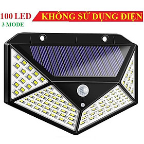 Đèn led cảm biến hồng ngoại năng lượng mặt trời 100 bóng led 12W siêu sáng