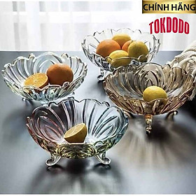 Mua Tô Thuỷ Tinh Pha Lê 3 Chân Đựng Hoa Quả / Thố Mứt Tết / Dĩa Đựng Hoạ Quả Thuỷ Tinh Màu 3 Chân