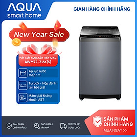 Máy giặt Aqua 7.2 kg AWM72-316K(S) - Bảo hành 2 năm - Hỗ trợ lắp đặt - Hàng chính hãng