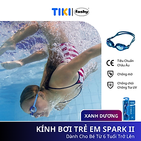 Kính bơi trẻ em nhập khẩu từ Đức, thương hiệu Fashy dòng “Spark II” đạt tiêu chuẩn chất lượng Châu Âu, kính chống mờ, chống tia UV, size M dành cho bé trai, bé gái từ 6 tuổi trở lên