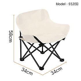 BG -S12-Ghế ngoài trời có túi đeo , ghế di động có thể gập lại, Ghế cắm trại, ghế di động, ghế bãi biển,Ghế dã ngoại, ghế cắm trại - Size S - Trắng