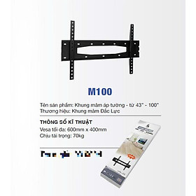 Mua Khung mâm chính hãng CP giá treo tivi led cố định cho mọi hãng tivi từ 43-100 inch kèm ốc vít M100 - Hàng Chính Hãng