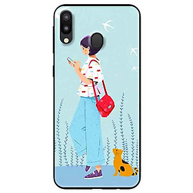 Ốp lưng in cho Samsung M20 Mẫu Cô Gái Mèo Vàng