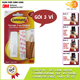 Móc Treo Tường Kiểu Vuông Command 1,8kg