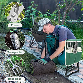Ghế làm vườn đệm xốp EVA dày rộng kèm túi đựng dụng cụ Garden Kneeler and Seat with Tool Bag Pouch