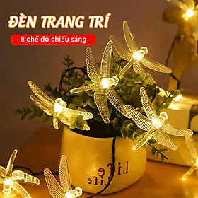 Hình ảnh Đèn năng lượng mặt trời trang trí sân vườn hình chuồn chuồn, dễ thương, 8 chế độ chiếu sáng, hiệu suất cao- K2061