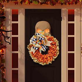 Fall Wreath Front Door 40cm Bow Tie for Indoor Outdoor Party Favors Festival