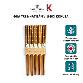 Mua Vỉ 5 đôi đũa gỗ Kokusai Nhật Bản an toàn  chất liệu tre tự nhiên NDCK-21A
