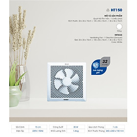 Quạt Hút Thông Gió Âm Trần Senko HT150 (30W) - Hàng Chính Hãng