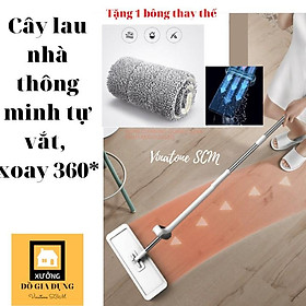 HÀNG LOẠI 1 Cây lau nhà tự vắt đầu xoay 360 Tặng kèm 1 bông lau tiện lợi