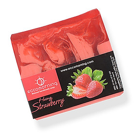 Xà Bông Thiên Nhiên Handmade eccomorning Hình Vuông Hương Dâu – Strawberry Soap