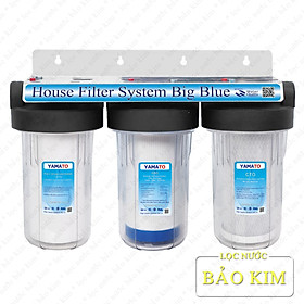 Mua Bộ lọc đầu nguồn 3 giai đoạn BIGBLUE Yamato 10inch công suất lọc lớn 1.5 -2m3/h | ren 34 (1’’) | (trong suốt) | YBBH10CP1GC | Hàng chính hãng