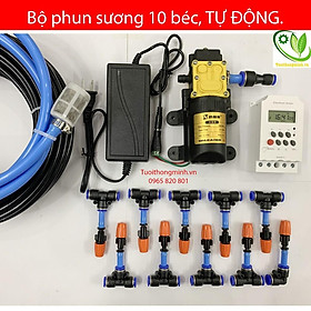 Bộ phun sương 10 béc CAM đơn tưới lan, làm mát tự động