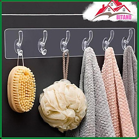 Mua Thanh Móc Treo Đồ 6 Móc BITANO Siêu Dính Dán Tường Nhà Tắm Nhà Bếp Tủ Quần Áo