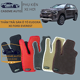 Thảm Trải Sàn, Lót Sàn Ô Tô Cao Su Eudora CloudFoam Thiết Kế Theo Xe Dành Cho Xe FORD EVEREST, Chống Nước, Không Mùi, Ngăn Bụi Bẩn, Dễ Vệ Sinh - Hàng Chính Hãng