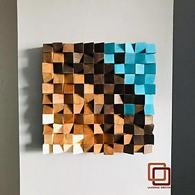Mua Tranh gỗ trang trí 3D (Wood mosaic) - (KÍCH THƯỚC 30x30 và 50x50cm) - Biển xanh cát trắng nắng vàng
