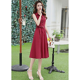 Đầm Xoè Vintage Mely Phối Thắt Lưng Thời Trang