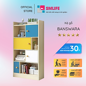 Mua Giá sách gỗ đẹp thiết kế tiện dụng SMLIFE Banswara
