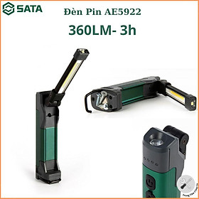 Đèn pin SATA AE5922 Đèn Làm Việc Gấp Pin Lithium Di Động 360LM