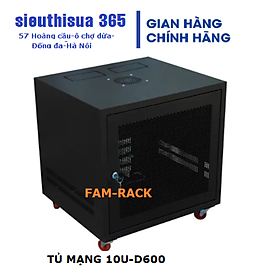 Mua Tủ mạng 10U-D600 FAM-RACK có bánh xe cửa lưới hàng chính hãng