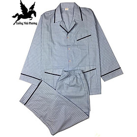 Đồ bộ nam pijama sọc kẻ vải chất vải cotton 100%