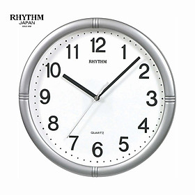 Đồng hồ treo tường Rhythm CMG434BR19, dùng pin,
 vỏ nhựa, màu bạc, kích thước 28.0 x 4.3cm