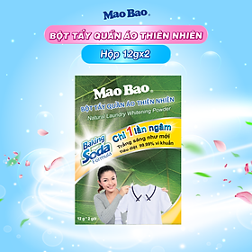 Bột Tẩy Quần Áo Thiên Nhiên Mao Bao chứa Baking Soda (12g x 2 gói)