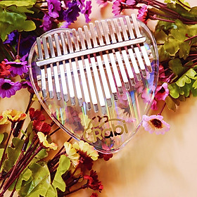 Đàn Kalimba Trong Suốt Màu Cầu Vồng RABI RC07 Hình Trái Tim