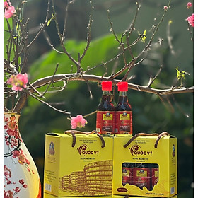 Hộp 6 Chai Nước Mắm Cốt Phú Quốc - Quốc Vị Độ Đạm 40N Chai Thủy Tinh 60ml Cá Cơm