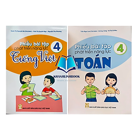 Sách - Combo Phiếu bài tập phát triển năng lực Toán + Tiếng Việt lớp 4