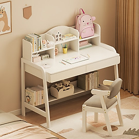 Mua Bàn Học Cho Bé Kèm Kệ Sách Và Ngăn Để Đồ Khung Sắt Chắc Chắn An Toàn AM144