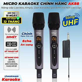 Mua Siêu phẩm Micro không dây karaoke AK88 bắt tiếng cực nhạy tích hợp sẵn echo vang volum trên thân micro   thiết kế sang trọng cao cấp hàng nhập khẩu