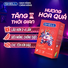Bao cao su Shell Tropical Prolong kéo dài thời gian, hương hoa quả nhiệt đới - Hộp 10 cái | SHELL CHÍNH HÃNG