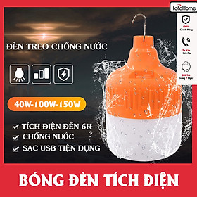 Bóng Đèn Tích Điện 40W 100W 150W Siêu Sáng Tiện Lợi Gọn Nhẹ Hàng Cao Cấp - Bóng Đèn Led Tích Điện 6-8h