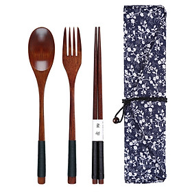 Mua Bộ đũa muỗng nĩa Nhật Bản Chỉ đen/Chỉ nâu