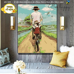 Mua Tranh Số Hóa Phía Sau Lưng Cha BEE HAPPY Vô Cùng Ý Nghĩa Mã CN002