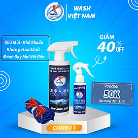 [CHÍNH HÃNG] XWash - Xịt tẩy rửa, khử mùi nội thất ô tô KHÔNG HÓA CHẤT  - Tặng khăn lông cừu cao cấp