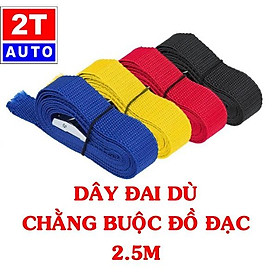 Dây đai siêu bền chắc chằng buộc đồ đạc cho xe hơi ô tô - dài 2.5m: SKU:313