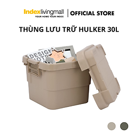Thùng lưu trữ, hộp đựng đồ đa năng bằng nhựa PP cao cấp 30L HULKER NEW màu KAKI | Index Living Mall