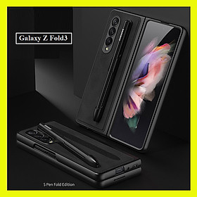 Ốp lưng da xịn dành cho SamSung Galaxy Z Fold3 kèm khay đựng bút có thể tháo rời tiện lợi