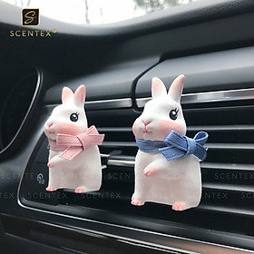 Nước hoa xe hơi cao cấp Scentex Buny Hearts 100% Organic, được làm từ chất liệu đá Aroma Stone đặc biệt, dễ dàng thẩm thấu và khuếch tán mùi hương theo cửa gió điều hòa, khử mùi, diệt khuẩn hiệt quả - Hàng Chính Hãng