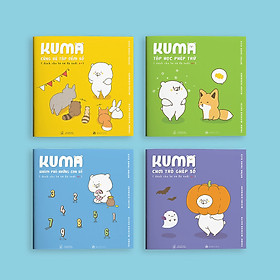Sách ehon Nhật Bản: Bộ 4 cuốn Kuma làm quen với môn Toán + Những câu chuyện kinh điển